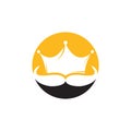 Mustache king vector logo design.