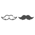 Mustache line and glyph icon. Male facial hair vector illustration isolated on white. Gentleman mustache outline style Royalty Free Stock Photo