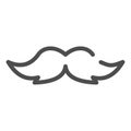 Mustache line icon. Male facial hair vector illustration isolated on white. Gentleman mustache outline style design Royalty Free Stock Photo