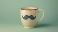 The Mustache Mug.AI generated image Royalty Free Stock Photo