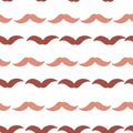Mustache Seamless Pattern On. Vintage Barber Shop In Doodle Style