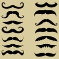 Mustache. Set Royalty Free Stock Photo
