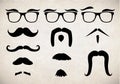 Mustache set Royalty Free Stock Photo