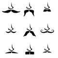 Mustache set - vector silhouettes Royalty Free Stock Photo