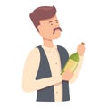 Mustache sommelier icon cartoon vector. Wine alcohol Royalty Free Stock Photo