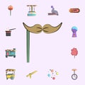 mustache on stick colored icon. circus icons universal set for web and mobile Royalty Free Stock Photo