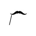 a mustache on a stick glyph style icon. Element of circus icon for mobile concept and web apps. Glyph style a mustache on a stick Royalty Free Stock Photo