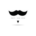 Mustache style icon in black color illustration