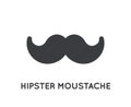 Mustache stylish icon. Glyph vector moustache vintage shape symbol