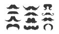 Mustache Types, Black Silhouettes From Suave English And The Playful Fu Manchu, Walrus, Toothbrush or Imperial