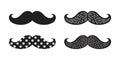 Mustache vector icon logo illustration character polka dot doodle