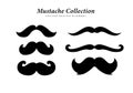 mustache vector illustration element collection with handlebar moustache, imperial, connoisseur, and gunslinger style Royalty Free Stock Photo