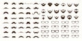 Mustaches, Beard and Sunglasses style set