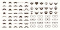 Mustaches, Beard and Sunglasses style set Royalty Free Stock Photo