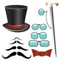 Mustaches and retro accessories