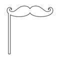 Mustaches on the stick icon . Black color .