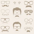 Mustaches, sunglasses, eyeglass