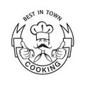 Mustachioed chef icon Royalty Free Stock Photo