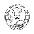 Mustachioed chef icon Royalty Free Stock Photo