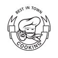 Mustachioed chef icon Royalty Free Stock Photo