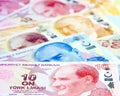 1o TL Lira banknotes
