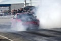 Mustang drag car smoke show Royalty Free Stock Photo