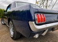 66 Mustang rear three quarter view