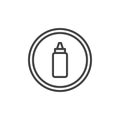Mustard bottle in a circle outline icon