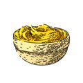 mustard bowl sketch hand drawn vector Royalty Free Stock Photo