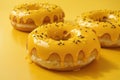 Mustard Flavored Donut with Yellows Background