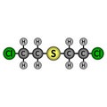 Mustard gas molecule icon Royalty Free Stock Photo