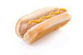 Mustard hotdog isolated on white Royalty Free Stock Photo