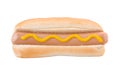 Mustard hotdog isolated on white Royalty Free Stock Photo