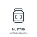 mustard icon vector from gastronomy collection collection. Thin line mustard outline icon vector illustration