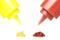 A mustard and ketchup bottle Royalty Free Stock Photo