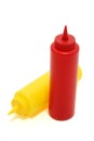 Mustard and ketchup bottles Royalty Free Stock Photo