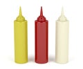 Mustard, ketchup and mayonnaise