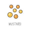 Mustard line vector illustration, cooking isolated icon.