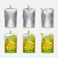 Mustard package mockup set, vector realistic illustration