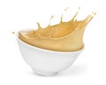 Mustard in a plate on a white background Royalty Free Stock Photo
