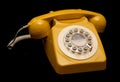 Mustard retro style telephone Royalty Free Stock Photo