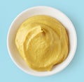 Mustard in round dish, from above Royalty Free Stock Photo