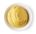 Mustard in round dish Royalty Free Stock Photo