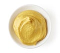 Mustard in round dish Royalty Free Stock Photo