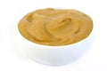 Mustard sauce at in white bowl Royalty Free Stock Photo