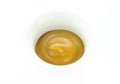Mustard sauce in white bowl Royalty Free Stock Photo