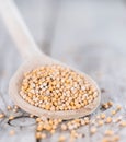 Mustard Seeds on a cooking Spoon Royalty Free Stock Photo
