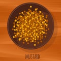 Mustard seeds flat design vector icon. Royalty Free Stock Photo