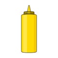 Mustard squeeze bottle illustration on white background