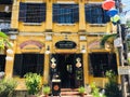 Mustard yellow building at Hoi An ancient town, Vietnam